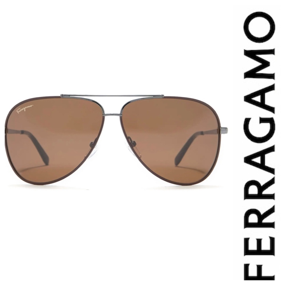 NWT SALVATORE FERRAGAMO 60mm AVIATOR SUNGLASSES